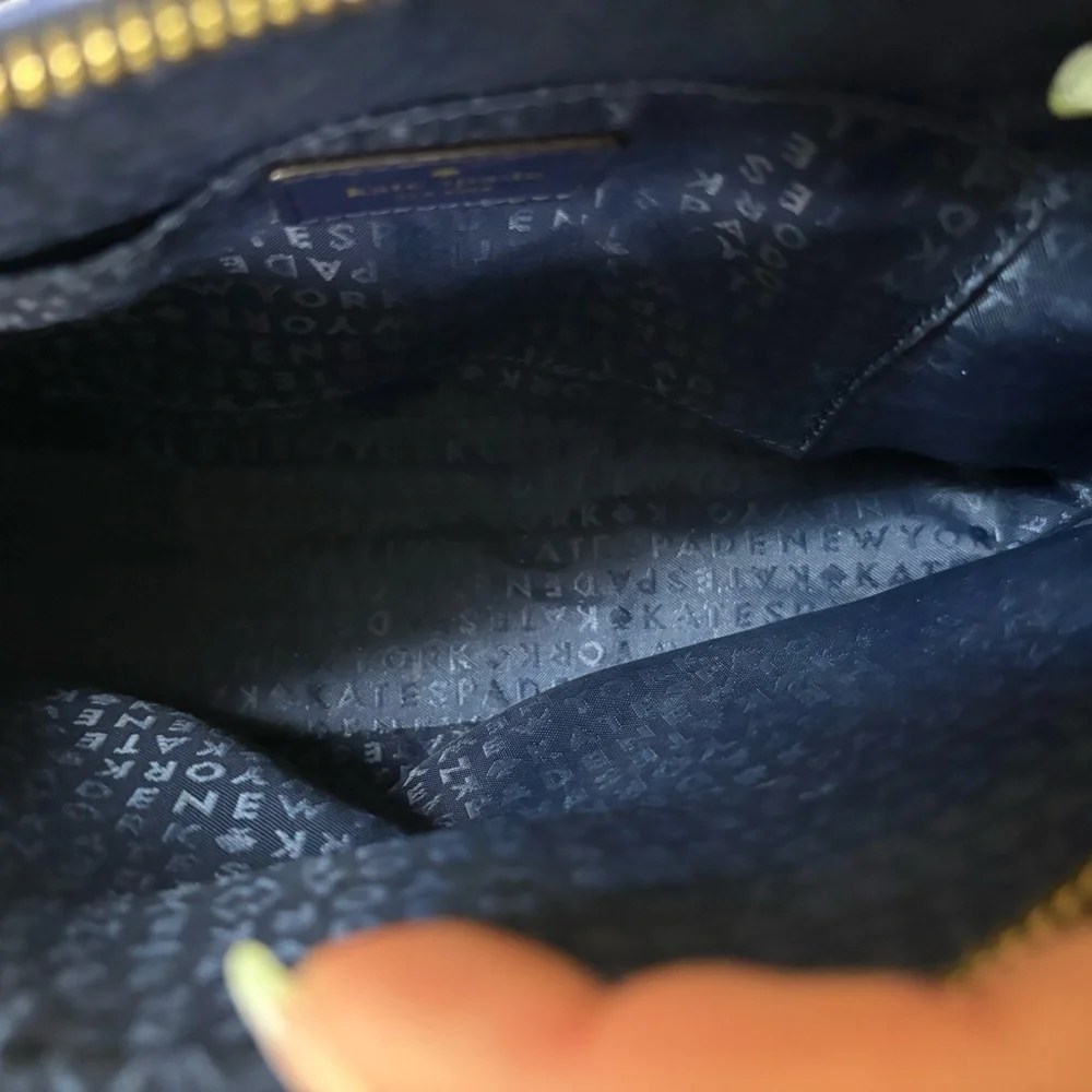 Kate Spade Navy and Pink Striped Crossbody Bag